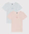 Girls' Pinstriped Short-Sleeved Cotton T-Shirt - 2-Pack variante 1