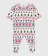 Babies' Christmas-print pyjamas in brushed fleece with a zip