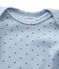 Baby boys' long-sleeved bodysuit in wool and cotton FRAICHEUR blue/TEMPETE grey