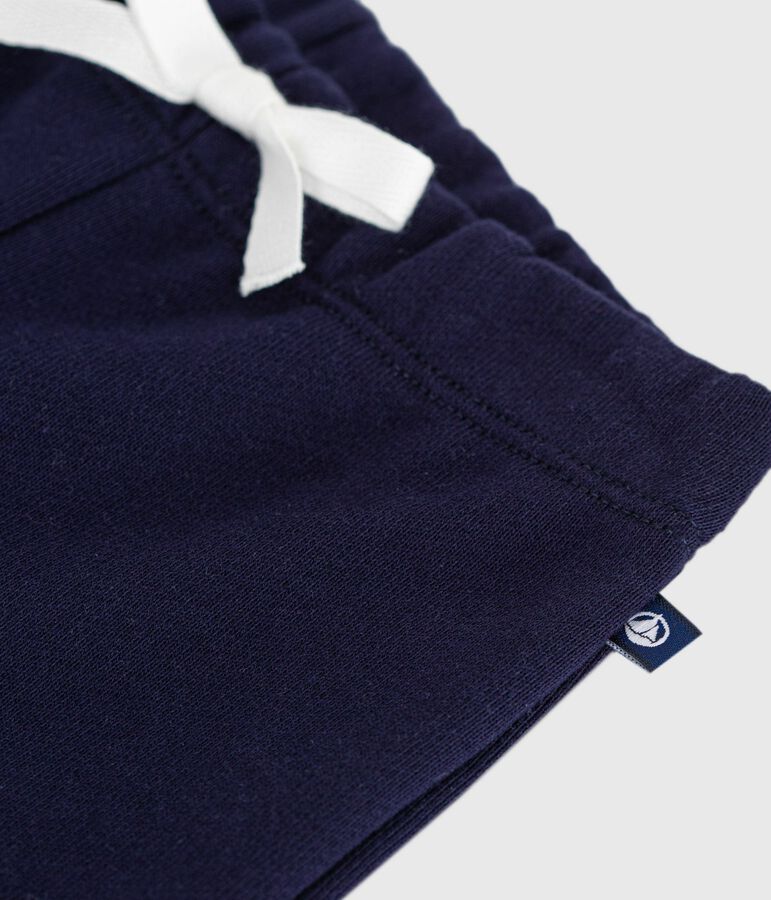 Babies' jogging bottoms in plain cotton blue