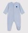 Babies' plain velour pyjama suit with a placed design NEW PLACID
