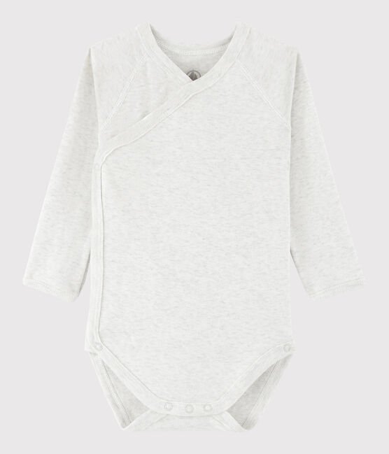 Unisex Babies' Short-Sleeved Wrapover Bodysuit MONTELIMAR CHINE beige
