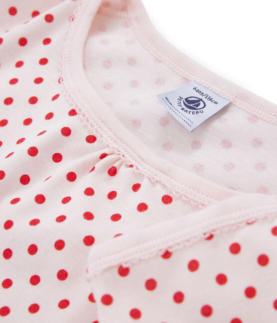 Girls' Ribbed Nightdress FLEUR pink/IMPATIENCE pink