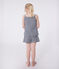 Children's short stripy strappy pyjamas SMOKING blue/MARSHMALLOW white