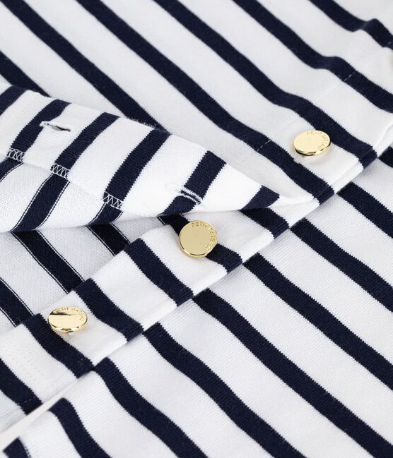 Women's cotton Breton top MARSHMALLOW white/SMOKING blue