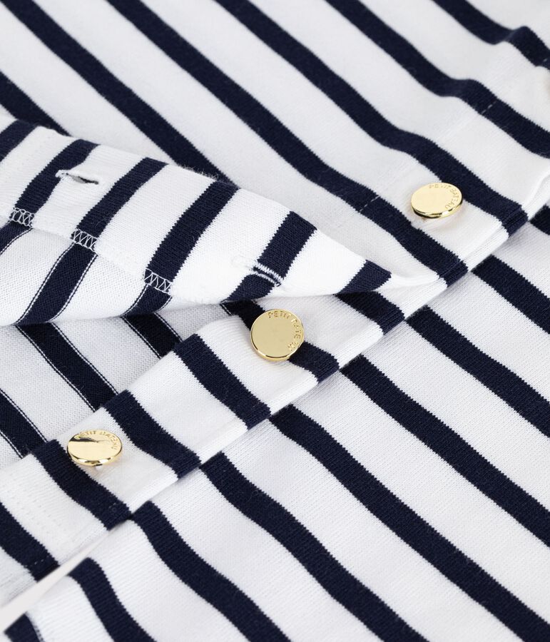 Women's cotton Breton top MARSHMALLOW white/SMOKING blue