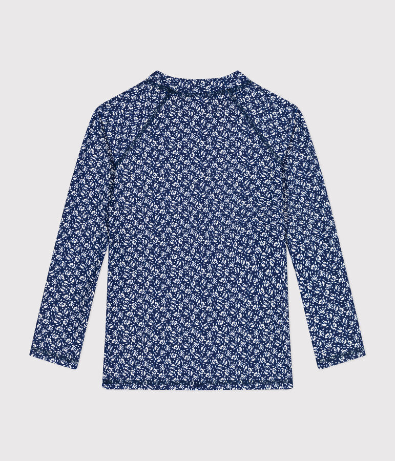 Girls' Anti-UV T-shirt blue/white