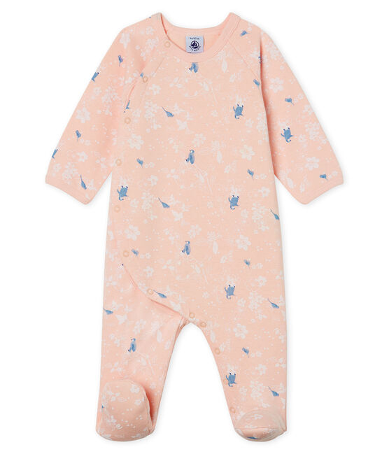 Baby Girls' Fleece Sleepsuit MINOIS pink/MULTICO white