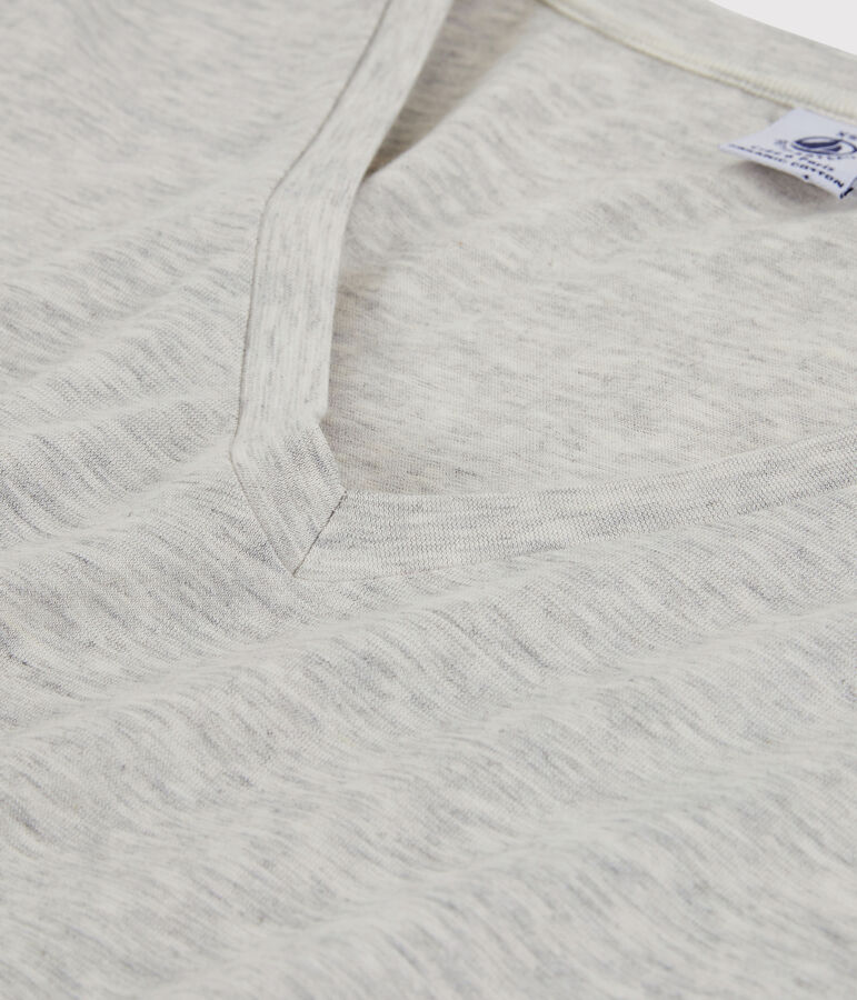 Women's Straight V-Neck Cotton T-Shirt grey