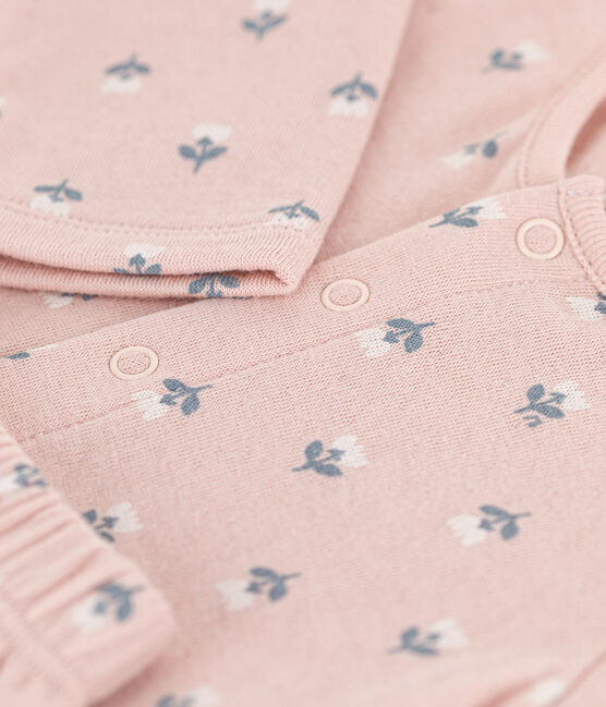 Babies' Tube Knit Patterned Set SALINE pink/MULTICO white