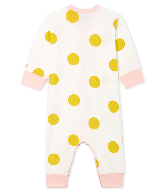 Baby Girls' Footless Ribbed Sleepsuit MARSHMALLOW+BLE white