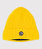 Children's knitted beanie hat lined in polar fleece JAUNE yellow