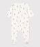 Babies' Rabbit Patterned Tube Knit Pyjamas MARSHMALLOW white/GRIS grey