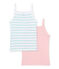 Pack of 2 girl's strap vests . set