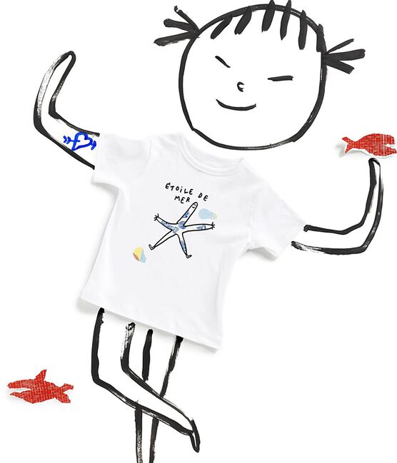 Serge Bloch child's T-shirt ECUME white