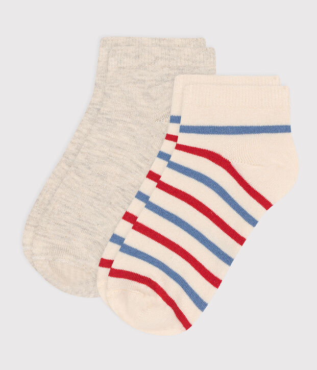 Pairs of children's stripy cotton socks - 2-pack multicolor