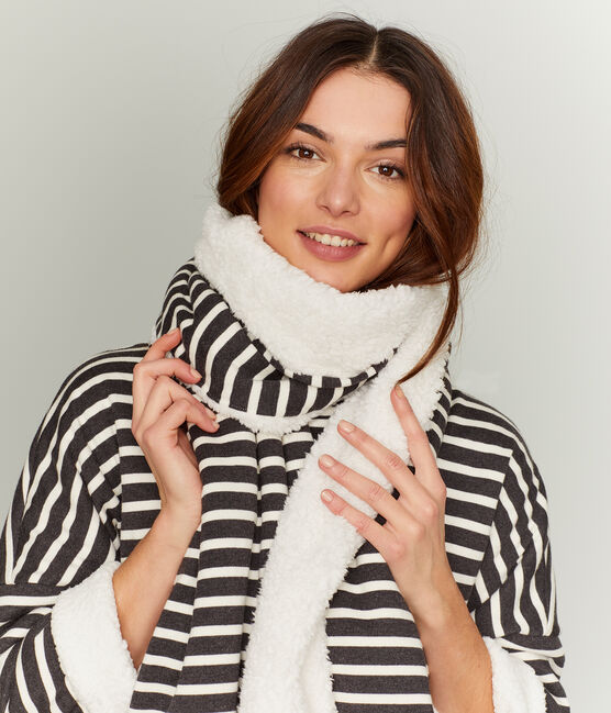 Women's Reversible Scarf CITY black/COQUILLE beige
