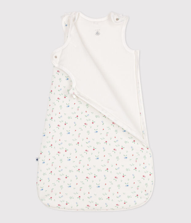 Babies' 2 TOG fruit print cotton sleeping bag white/multicolor