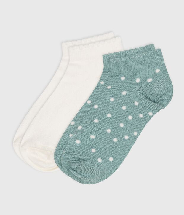 Pairs of girls' spotty cotton socks - 2-pack multicolor