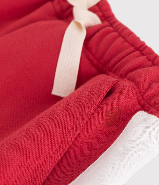 Children's plain cotton Bermuda shorts red