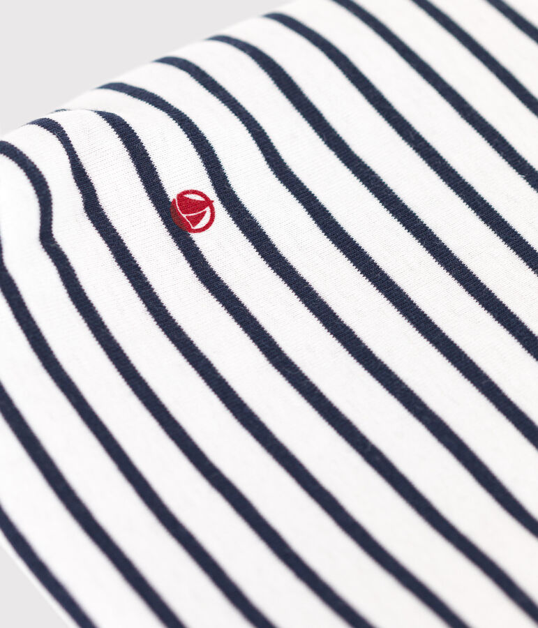 Babies' stripy cotton bag white/blue