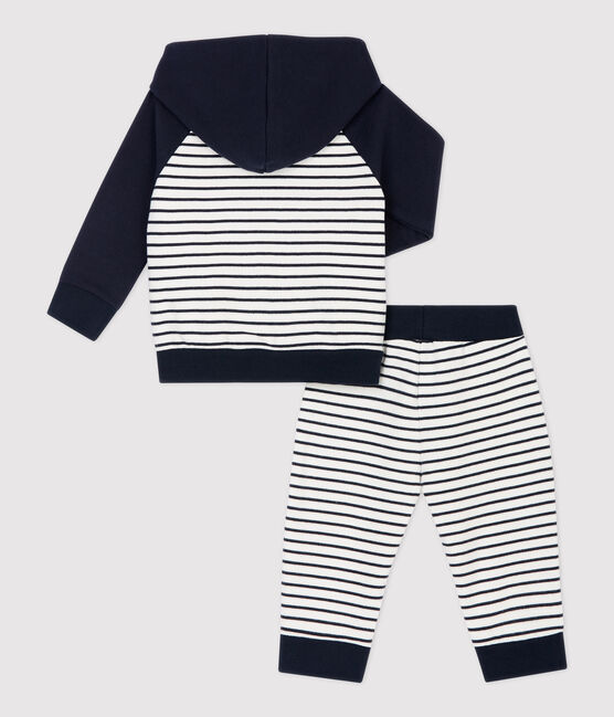 Babies' Fleece Tracksuit SMOKING blue/MARSHMALLOW white