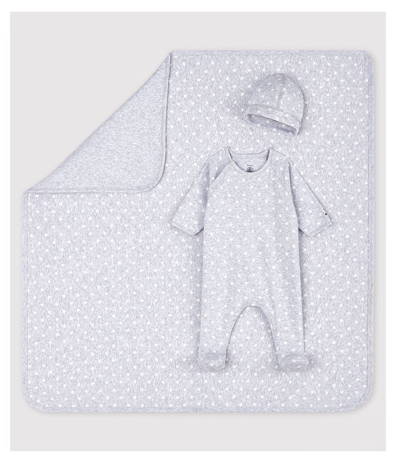 Babies' Marled Grey Organic Cotton Newborn Gift Set variante 1
