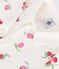 Babies' cotton pyjamas with a fruit pattern petal collar MARSHMALLOW white/MULTICO white