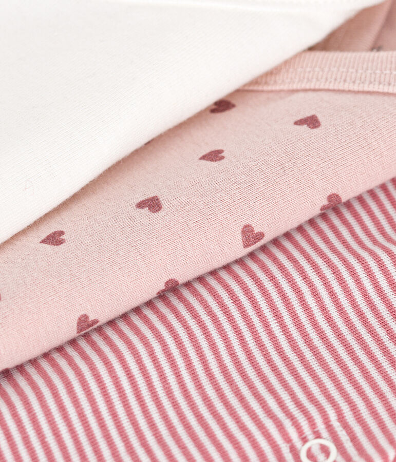 Babies' short-sleeved wrapover cotton bodysuits - 3-Pack multicolor