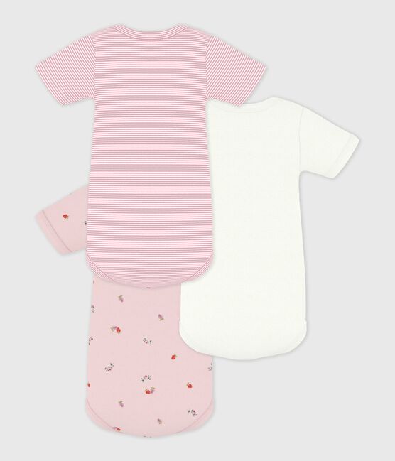 Pack of babies' short-sleeved floral print cotton bodies variante 1