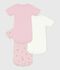 Pack of babies' short-sleeved floral print cotton bodies multicolor