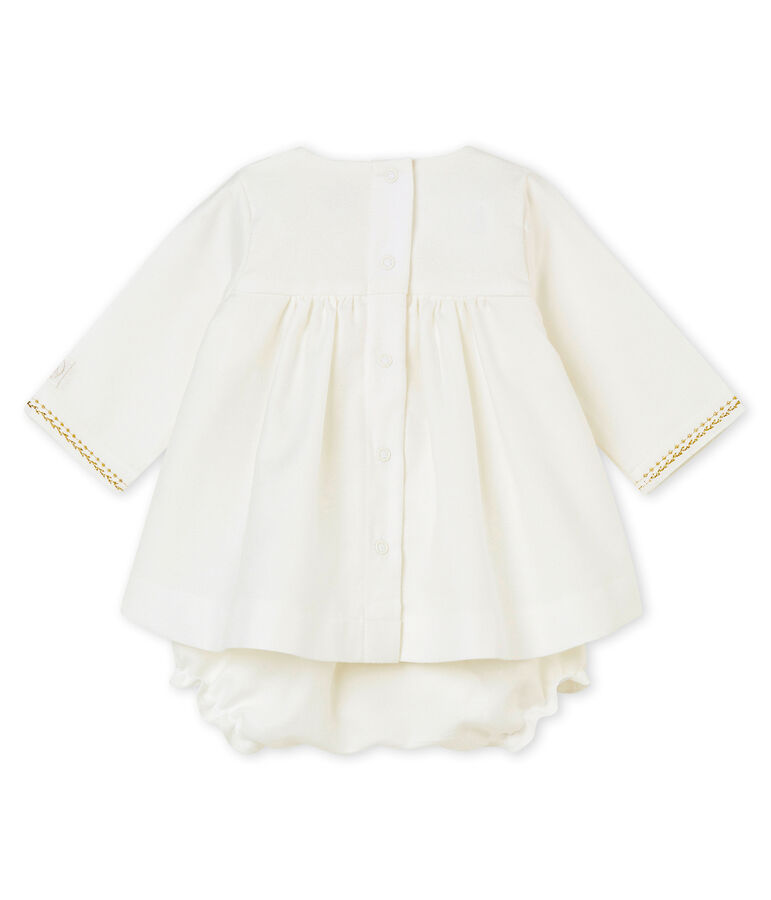 Baby girl's dress and bloomers white