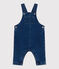 Babies' long-leg elastane denim dungarees DENIM MOYEN blue