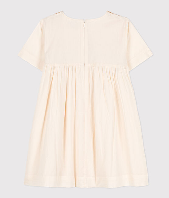 Girls' Poplin Dress AVALANCHE Ecru