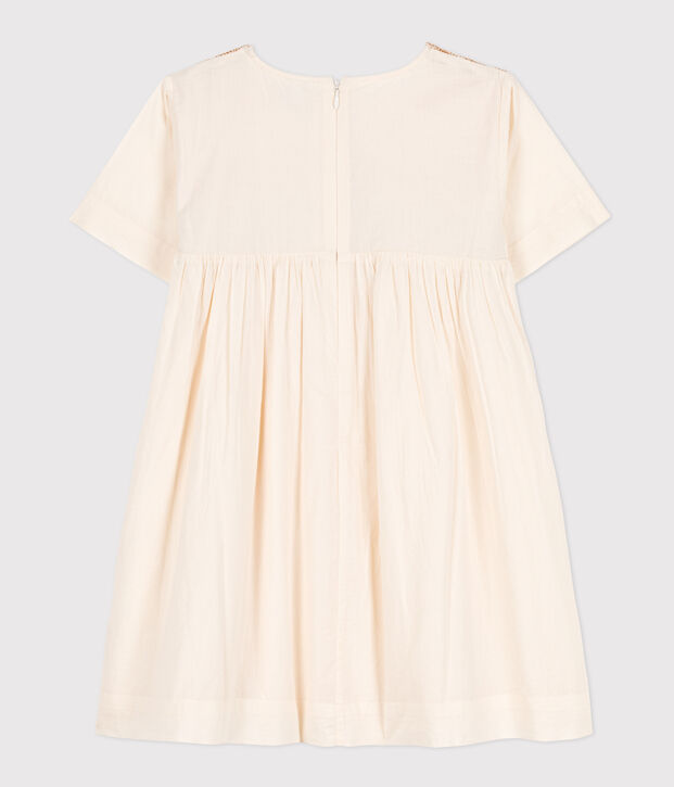 Girls' Poplin Dress Ecru