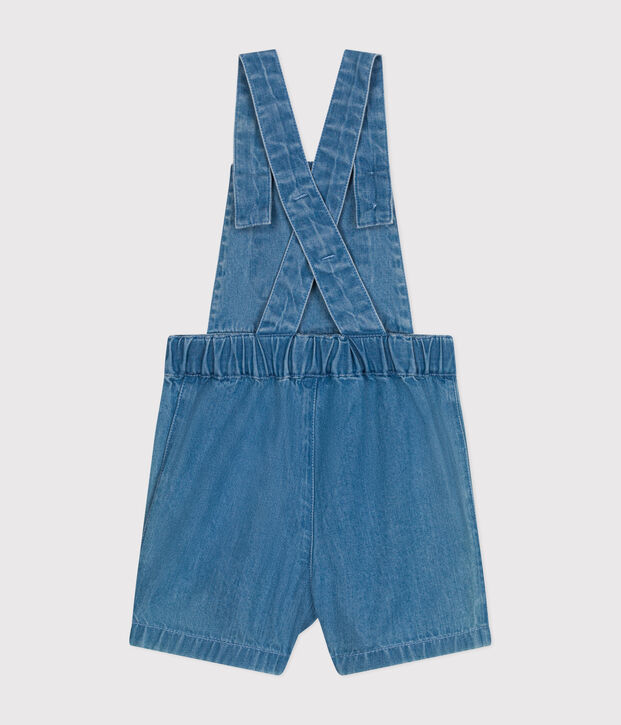 Babies' Light Denim Dungaree Shorts blue