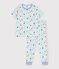 Children's printed cotton pyjamas with short sleeves and long legs blue/multicolor