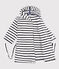 Children's Unisex Pinstriped Terry Bathrobe LAIT white/MEDIEVAL blue