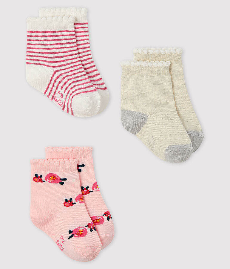Pack of 3 pairs of baby socks multicolor