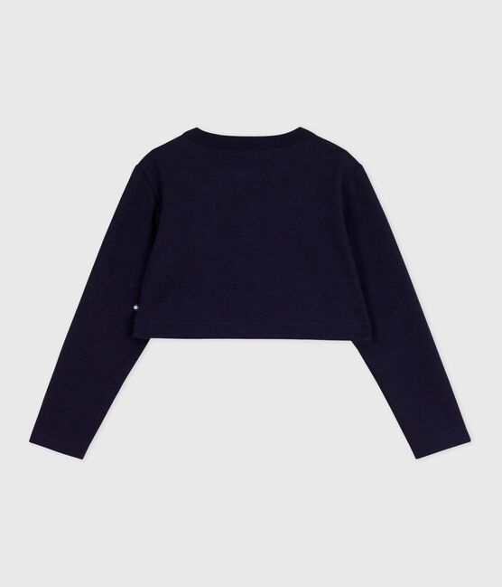 Children's plain cotton cardigan SMOKING blue