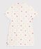 Children's short-sleeved cotton dress printed with hearts Ecru/multicolor