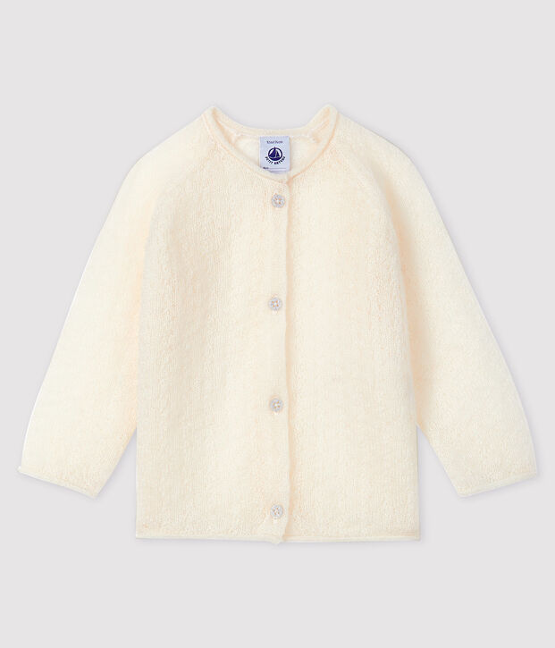 Baby girl's knitted cardigan white