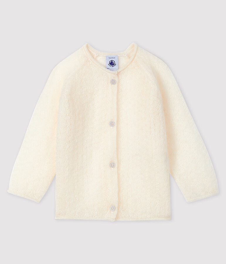 Baby girl's knitted cardigan white
