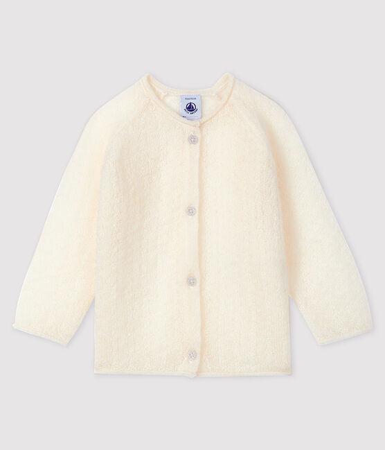 Baby girl's knitted cardigan MARSHMALLOW white