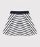 Girl's Stripy Thick Cotton Skirt MARSHMALLOW white/SMOKING blue