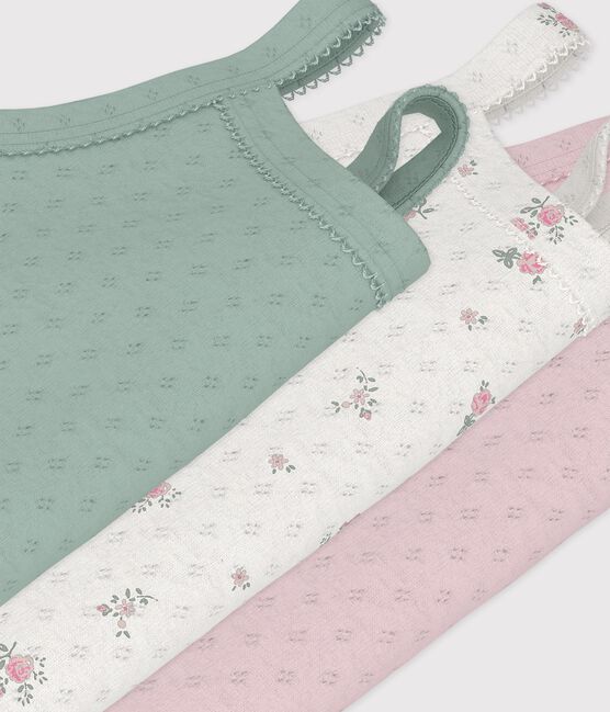 Pack of babies' openwork cotton bodies with straps variante 1