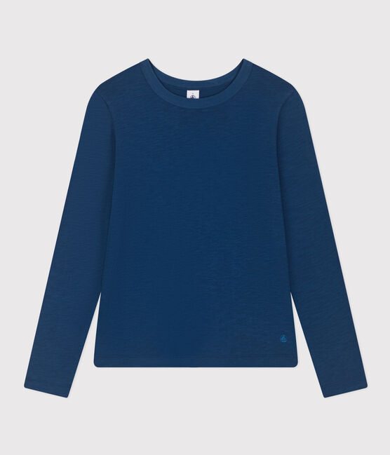 Women's Straight Round-Neck Cotton T-Shirt INCOGNITO blue
