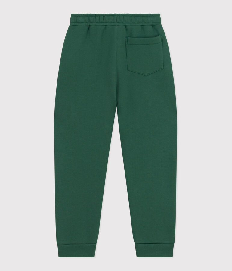 Children's plain cotton jogging bottoms green