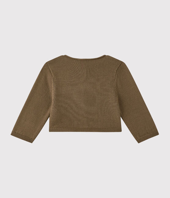 Baby girl's knit bolero SHITAKE brown