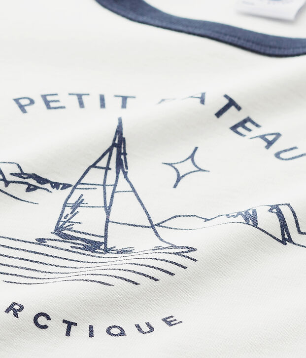 Boy's silkscreen print pyjamas blue/white/red